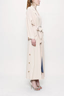Beige Side Button Shabby Chic Trenchcoat 20400