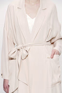 Beige Side Button Shabby Chic Trenchcoat 20400