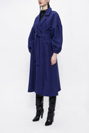 Navy Blue Balloon sleeve oversize unlined coat 20402