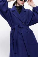 Navy Blue Balloon sleeve oversize unlined coat 20402