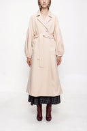 Beige Balloon sleeve oversize unlined coat 20402
