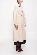 Beige Balloon sleeve oversize unlined coat 20402