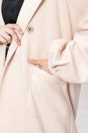 Beige Balloon sleeve oversize unlined coat 20402