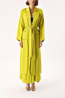 Green Side Button Shabby Chic Trenchcoat 20403