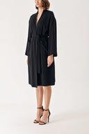 Black Velvet loose fit belted kimono jacket 20405