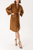 Camel Hair Velvet loose fit belted kimono jacket 20405