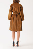 Camel Hair Velvet loose fit belted kimono jacket 20405