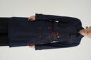 Navy Blue Double-breasted closure, belted trench coat 20407