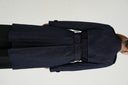 Navy Blue Double-breasted closure, belted trench coat 20407