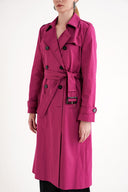 Fuchsia Double-breasted closure, belted trench coat 20407