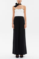 Black Ecru Strapless silk jumpsuit 10014