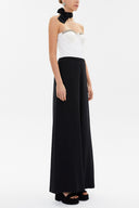 Black Ecru Strapless silk jumpsuit 10014