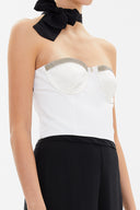 Black Ecru Strapless silk jumpsuit 10014