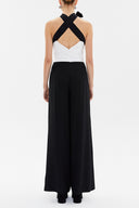 Black Ecru Strapless silk jumpsuit 10014