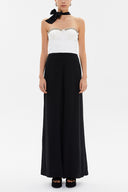 Black Ecru Strapless silk jumpsuit 10014