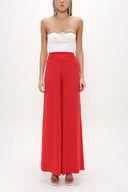 Red Ecru Strapless silk jumpsuit 10014
