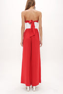 Red Ecru Strapless silk jumpsuit 10014
