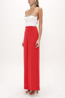 Red Ecru Strapless silk jumpsuit 10014