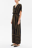 Black Wrap-over jumpsuit 10079