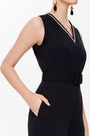 Black Contrast colour jumpsuit 10090