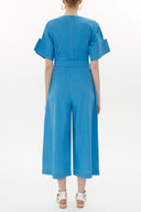 Blue Wide cut poplin jumpsuit 10106