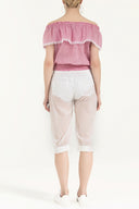 White Wide cut pedal pushers 70039