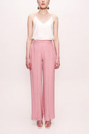 Salmon Elastic waist wide cut trousers 41609