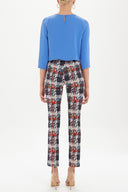 Patterned Zipped straight cut patterned Pants 41261