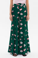 Green High waist wide cut Pants 41327