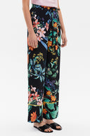 Patterned Elastic waist wide cut pants 41344