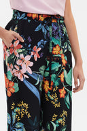 Patterned Elastic waist wide cut pants 41344