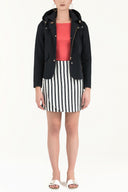 White Striped linen mini dress 80886