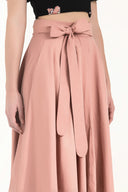 Salmon Belted godet maxi skirt 80948