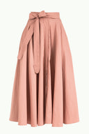 Salmon Belted godet maxi skirt 80948