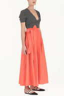 Coral Belted godet maxi skirt 80948