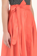 Coral Belted godet maxi skirt 80948