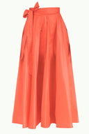 Coral Belted godet maxi skirt 80948