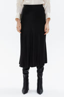 Black Elastic waist midi skirt 81150