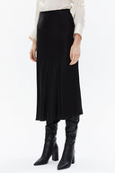 Black Elastic waist midi skirt 81150