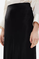 Black Elastic waist midi skirt 81150