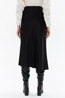 Black Elastic waist midi skirt 81150