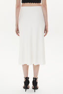White Elastic waist midi skirt 81150