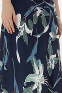 Patterned Elastic waist midi skirt 81150