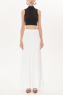 White Elastic waist maxi skirt 81164