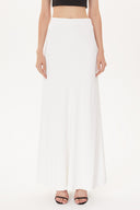 White Elastic waist maxi skirt 81164