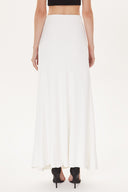 White Elastic waist maxi skirt 81164