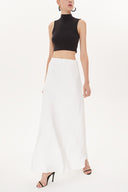 White Elastic waist maxi skirt 81164