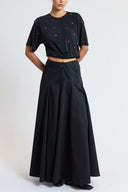 Black Godeli high waist long skirt 81350 RPT
