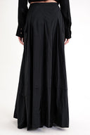 Black Gathered button detailed skirt 81321