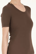 Brown Crystal gems cotton t-shirt 18447